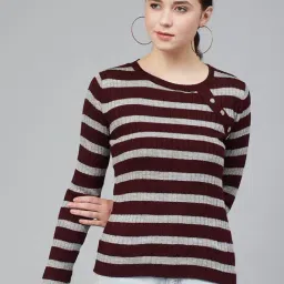 Cayman Coffee & Grey Striped Sweater-picture-36