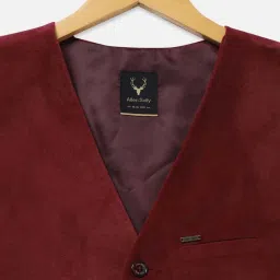Allen Solly Junior Maroon Regular Fit Waistcoat image 3