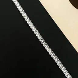 Abdesigns Silver Abstract Statement American Diamond Link Bracelets image 2