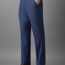 Louis Philippe Navy Slim Fit Trousers image 3
