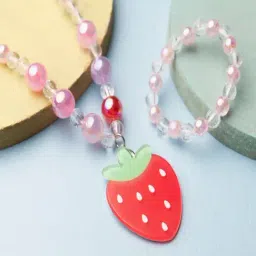 Jewelz Multicolor Strawberry Pendant Necklace & Bracelet Set for kids- Pack of 2-image-33