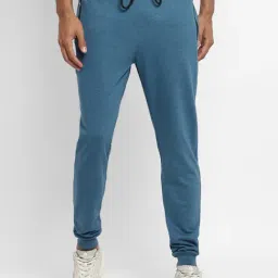Turtle Blue Melange Slim Fit Joggers-image-17