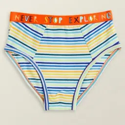 XY Life Kids Orange & Blue Striped Briefs-picture-26