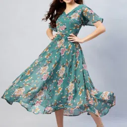 Rare Green Floral Print Maxi Dress-picture-20