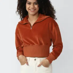 Forever 21 Orange Cotton Top-image-1