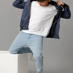 Under Fourteen Only Kids Navy Solid Full Sleeves Jacket image 3