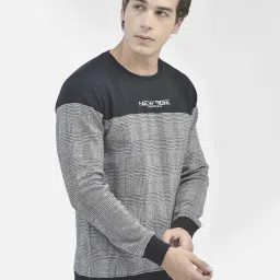 Crimsoune Club Navy Blue Regular Fit Colour Block Sweatshirt image 3