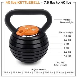 Flexnest The Flexikettle 7-In-1 Adjustable Kettlebell (10lbs-40lbs) image 3