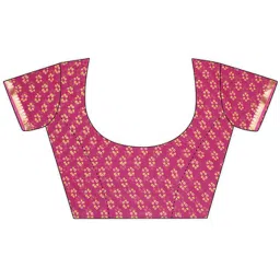 Satrani Pink Printed Saree With Unstitched Blouse image 3