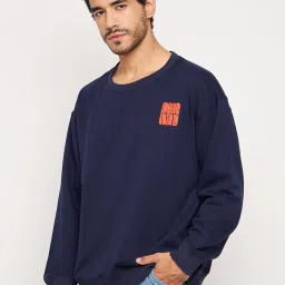 Club York Navy Blue Regular Fit Printed Sweatshirt image 3