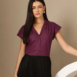 Chemistry Extended Sleeves Cotton Linen Top-image-15