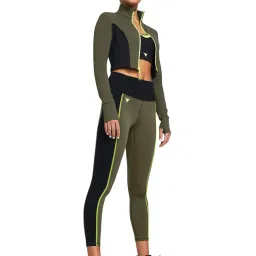 UNDER ARMOUR Green Color-Block Sports Leggings image 3