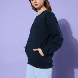 Dillinger Navy Fleece Graphic Print Oversized Sweatshirt image 3
