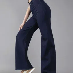 DOLCE CRUDO Blue Plain Jeans image 3