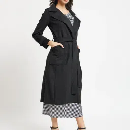 Fablestreet Black Relaxed Fit Coat image 3