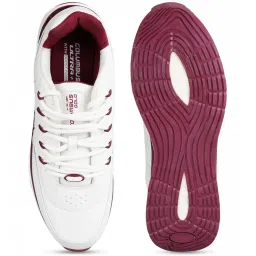Columbus Men's White & Wine Casual Sneakers image 3