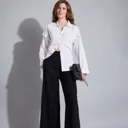 Vero Moda Black Cotton Relaxed Fit Pants-image-70
