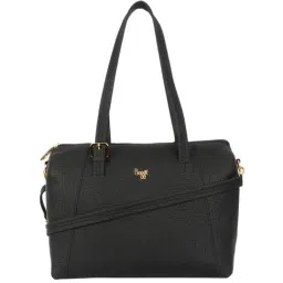Baggit Black Textured Medium Bowler Handbag-image-26