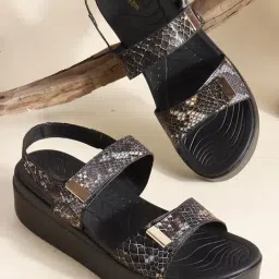 Carlton London Women's Black Ankle Strap Sandals-picture-16