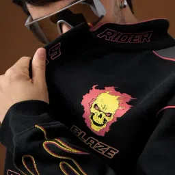 The Souled Store Ghost Rider Hell Cycle Club Varsity Jacket image 4