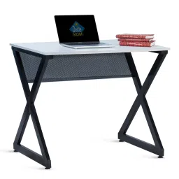 Delite Kom XOXO Frosty White & Black Engineered Wood Study Table image 3