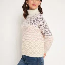 MADAME Beige Printed Sweater image 3