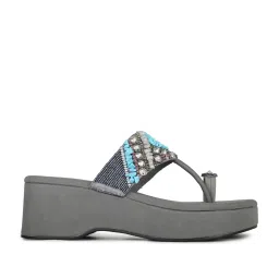 Inc.5 Women's Pewter Toe Ring Wedges image 3