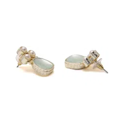 Priyaasi Mint and Pearl Drop Earrings image 3