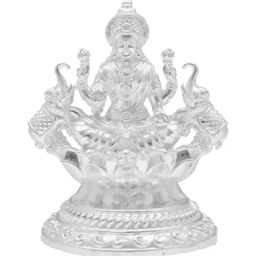 Sri Jagdamba Pearls 800 Silver Laxmi with Elephants Round Base Idol - 30 gm-picture-24
