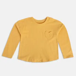 MINIKLUB Kids Yellow Solid Full Sleeves Top image 3