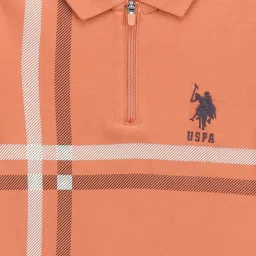 U.S. Polo Assn. Kids Peach Striped Polo T-Shirt image 3