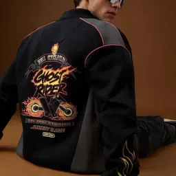 The Souled Store Ghost Rider Hell Cycle Club Varsity Jacket image 2