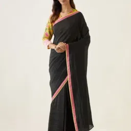 Vinusto Black & Yellow Summer Nostalgia Saree-picture-17