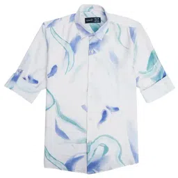 Cavio Boys Green & Navy Printed Full Sleeves Shirt-picture-25