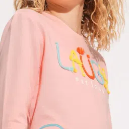 VERO MODA GIRL Kids Impatiens Pink Self Sweatshirt image 4