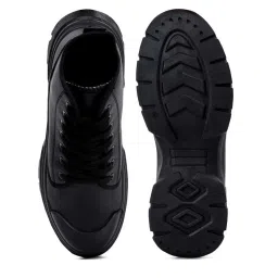 London Rag Women's Black Derby Boots image 3