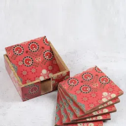 india circus by krsnaa mehta India Circus By Krshna Mehta Multi Printed Coasters with Stand image 3