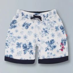 3PIN Girls White Cotton Floral Shorts-picture-35
