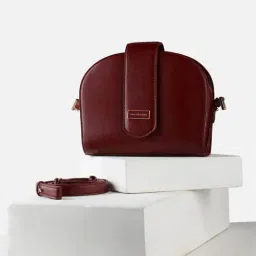 Van Heusen Women Maroon Textured Casual Sling Bag-image-23