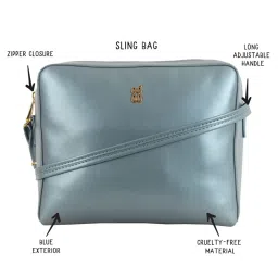 Baggit Blue Solid Small Cross Body Bag image 3