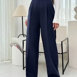 NU CLOTHS Women Relaxed High-Rise Pleated Trousers-picture-34