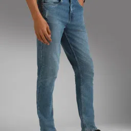 High Star Blue Cotton Regular Fit Distressed Jeans-picture-30