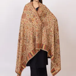 TILLAARI Floral Woven Design Fringed Shawl image 5