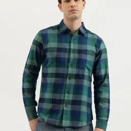 United Colors of Benetton Green Cotton Regular Fit Checks Shirt-picture-34