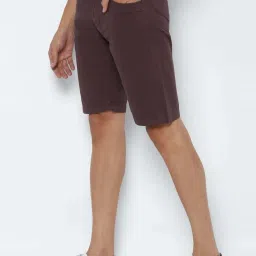 Allen Solly Maroon Cotton Slim Fit Shorts image 3
