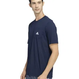 Adidas Blue Cotton Regular Fit Sports T-Shirt image 3