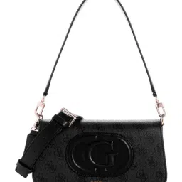 Guess Coal & Black Eco Mietta Logo Shoulder Bag-image-56