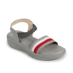 Fausto Women's Grey Ankle Strap Wedges image 3