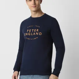 Peter England Navy Slim Fit Printed Sweatshirt image 3