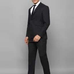 Louis Philippe Black Slim Fit Checks Two Piece Suit image 3